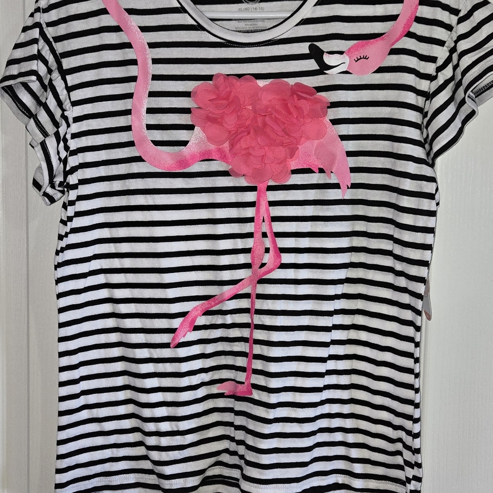Striped Flamingo T-Shirt